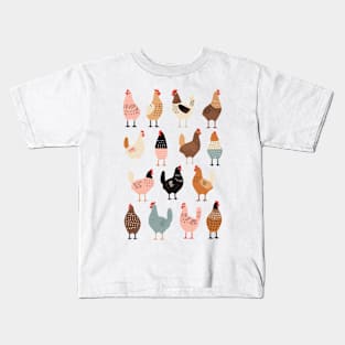 Feathered Fashion: Vintage Chicken Vibes Tee Kids T-Shirt